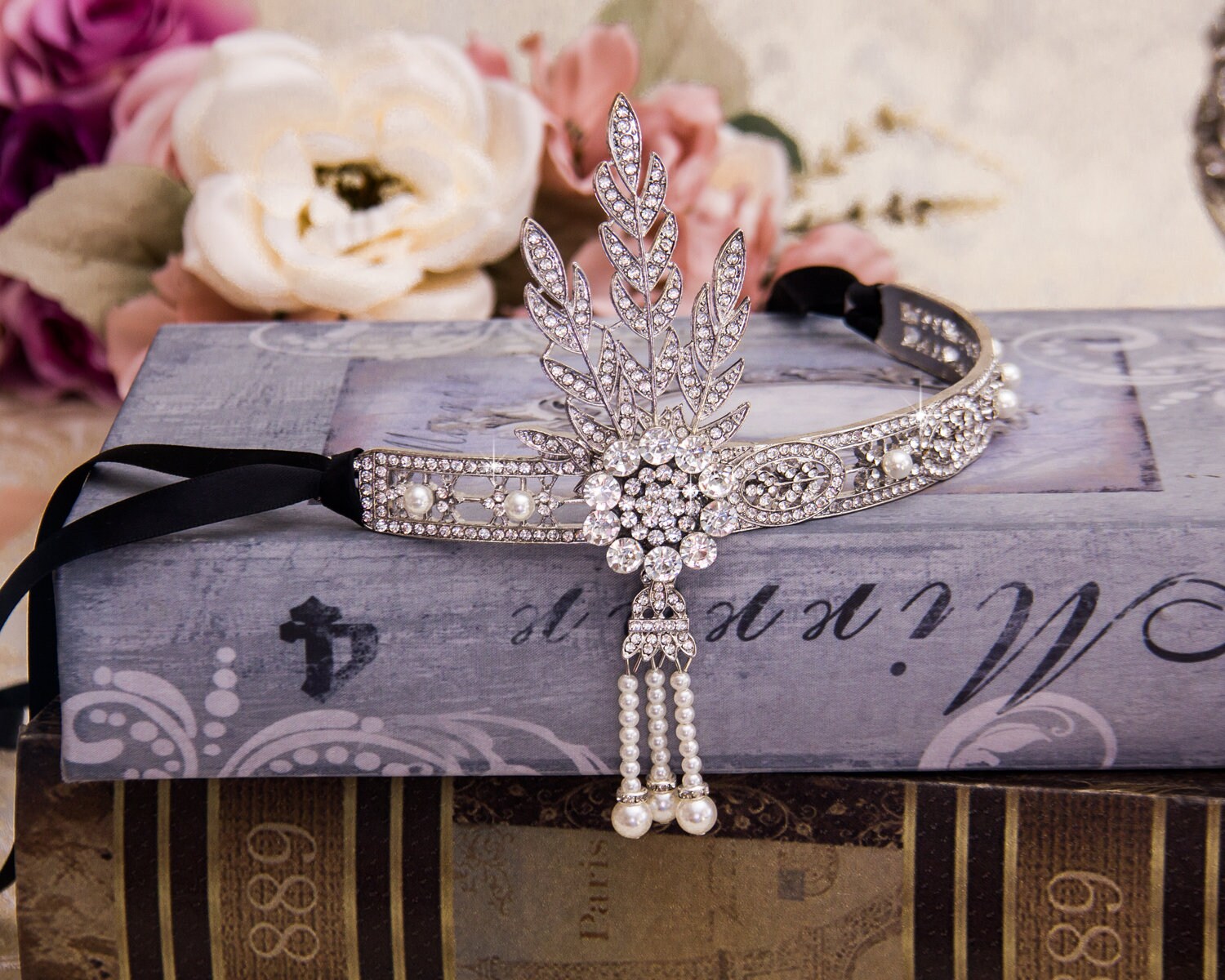 Great Gatsby Headband Flapper Headband Great Gatsby Headpiece Bridal  Headband Wedding Headpiece Silver Gatsby Jewelry - Etsy Israel, image size:1500x1200