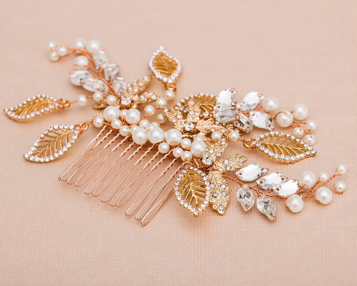 Rose Gold Bridal Hair Accessories Wedding Hair Accessories | Etsy