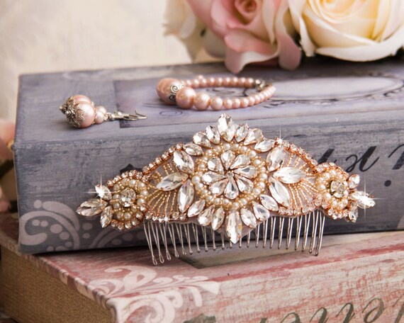 Frauen Perle Kristall Haarspange Clamp Claw Kopfstück Haarschmuck YR