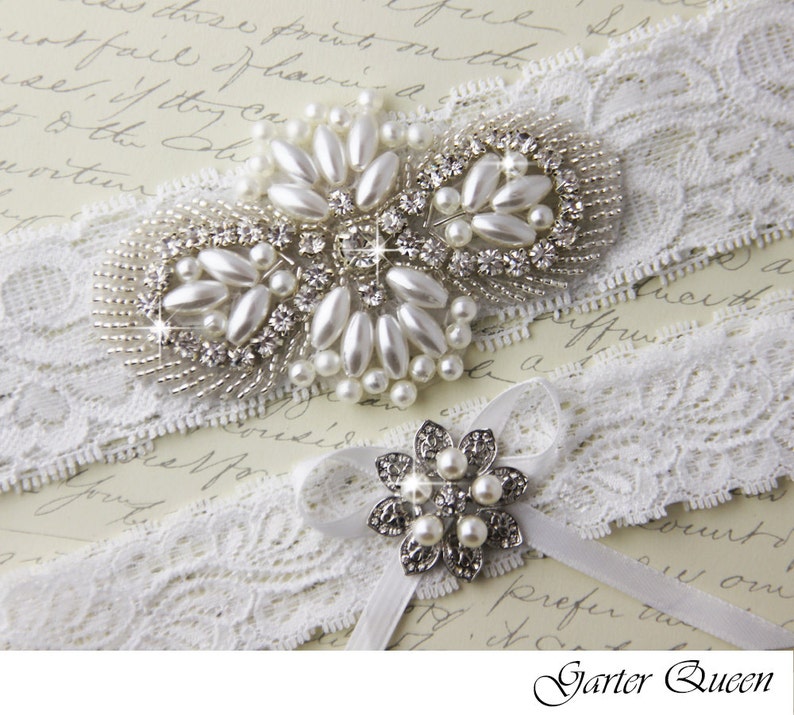 Lace Wedding Garter Ivory Lace Garter Bridal Garter Wedding Garter Set Bridal Garter Set White Lace Garter White Garter
