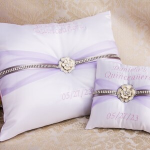 Silver Lavender Pillows for Quinceanera Party, Mis 15 Anos Shoe Pillow, Accesorios de Quince Anos, Sweet 16 Kneeling Pillow image 10