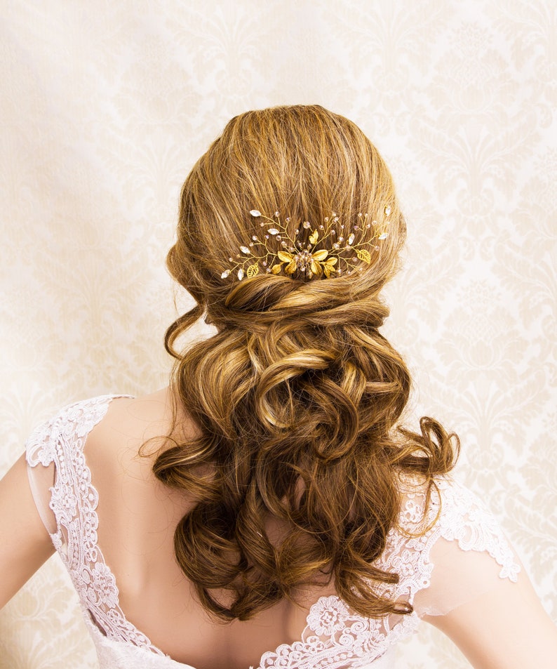 Gold Bridal Hair Piece Gold Bridal Hair Vine Bridal Etsy