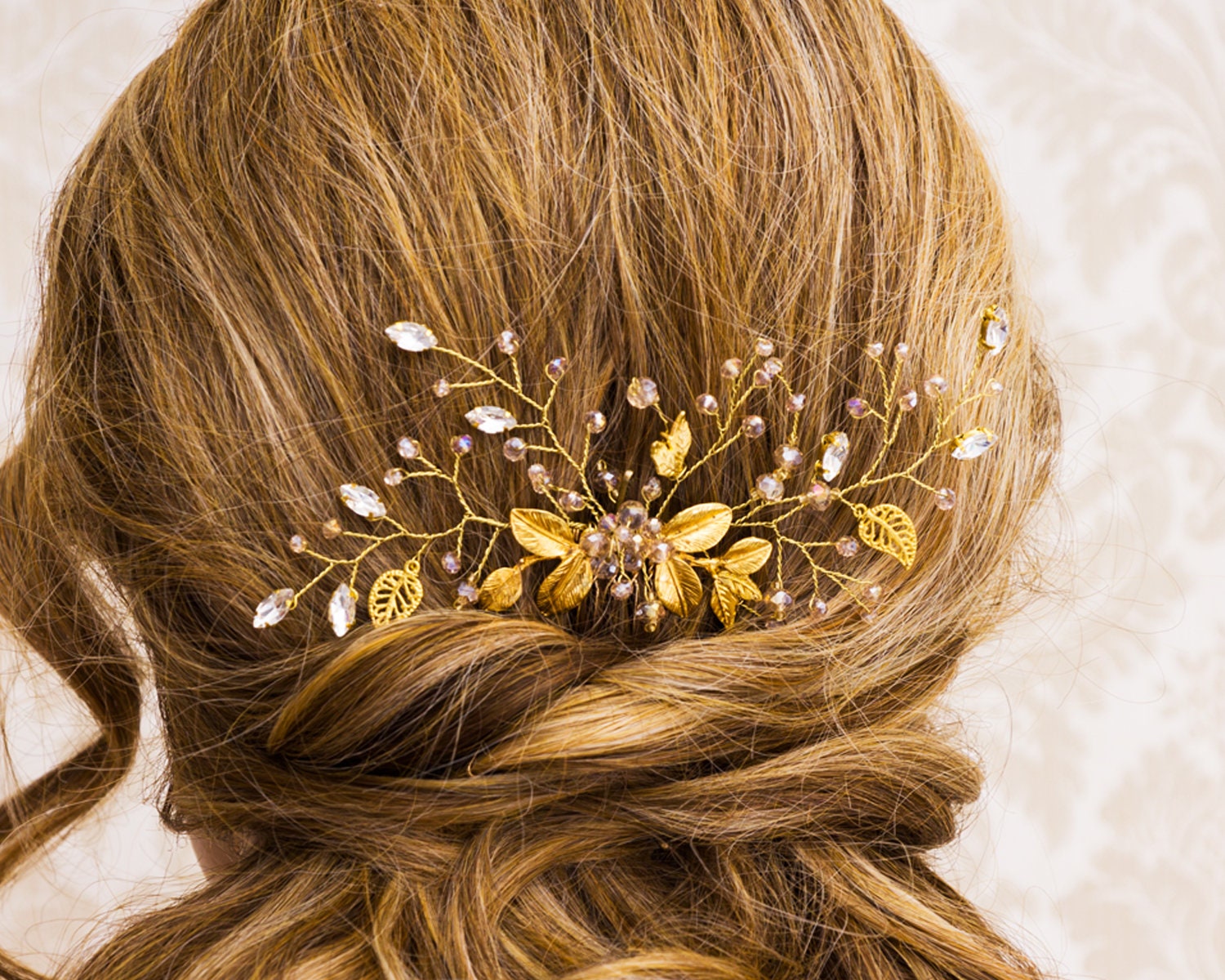 Gold Bridal Hair Piece Gold Bridal Hair Vine Bridal Etsy