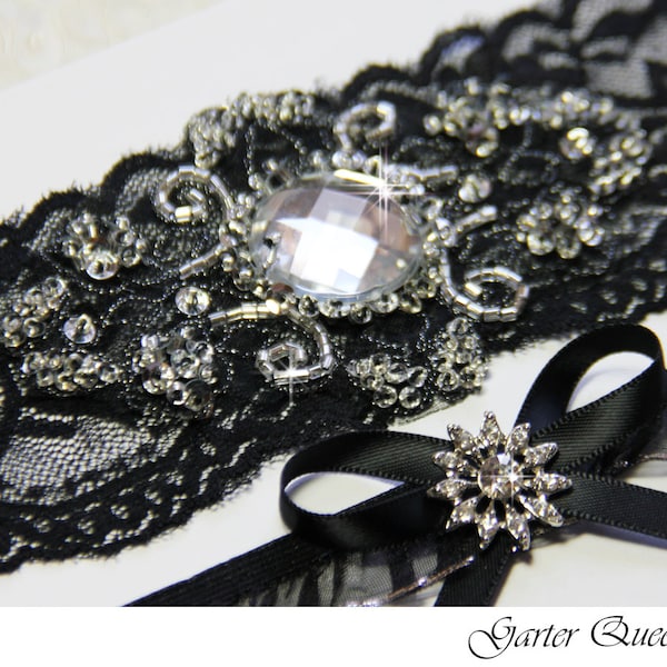 Black Wedding Garter Set, Black Bridal Garter Set, Black Garter Set, Black Lace Garter, Gothic Wedding