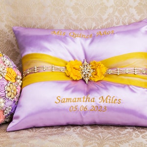 Lavender Pillows for Quinceanera, Mis 15 Anos Shoe Pillow, Accesorios de Quince Anos, Sweet 16 Kneeling Pillow