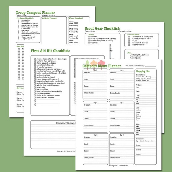 Campout Planner Scout Troop Guide and Planner - Etsy Campout Planner Scout Troop Guide and Planner - Etsy