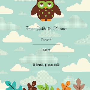 Meeting & Reference Planner - Scout Troop Guide and Planner - Owl Theme