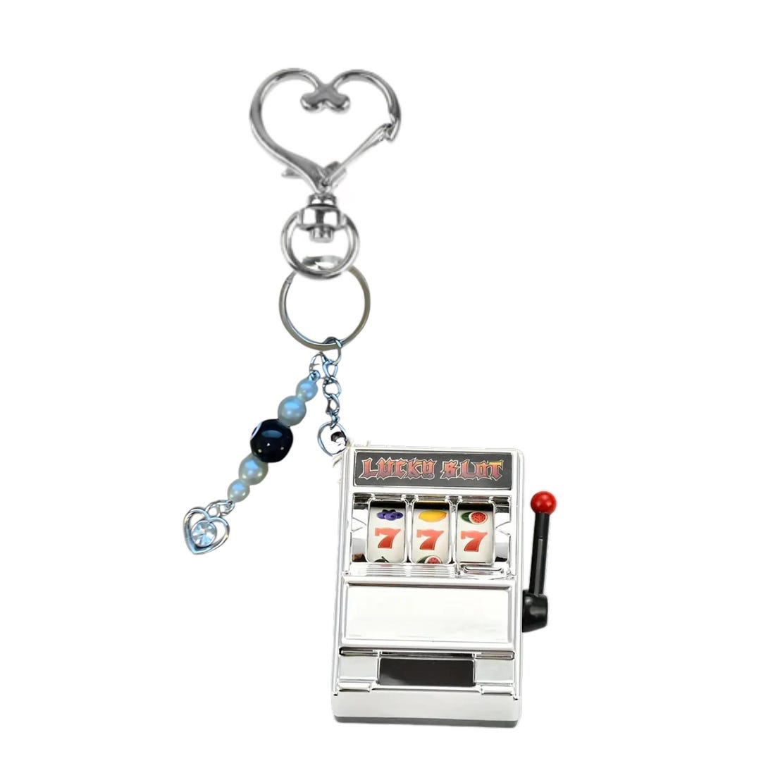 Mini Slot Machine Bag Charm Keychain Lucky 8 Ball 90s Nostalgia Y2K ...