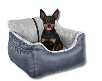 Dog Car Booster Seat for Small Dogs, Plush Pet Car Seat Bed, Washable Dog Travel Bed, Puppy Car Seat, Front or Back Seat Pet Booster