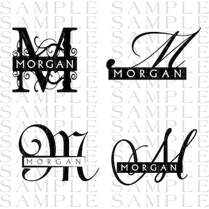 Monogram Last name logo pack and font SVG Cut Outs for Cricut