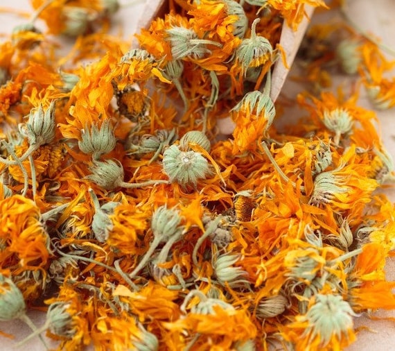 Organic Dry Calendula Officinalis, Whole BULK Edible Flower Dried Herb 