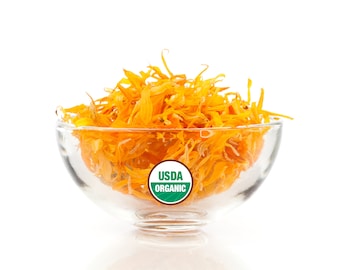 1lb Organic Dried CALENDULA PETALS Bulk, Just Petals No Stems // Calendula Tea, Edible Culinary Grade 8oz 12oz 16oz