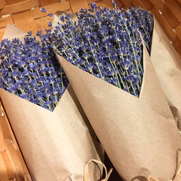 Dried English Lavender Bouquet: Organic Culinary Grade Lavender Bundle, Wedding Home Decor