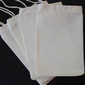 10 Organic MUSLIN BAG Cotton Bulk Reusable Biodegradable Ecofriendly Packaging Plain Compostable 3x4 4x6 2x3 3x5 5x7 6x8 9x12 image 1