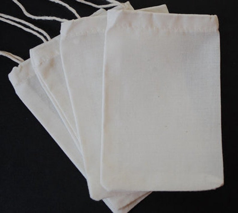 10 Organic MUSLIN BAG Cotton Bulk Reusable Biodegradable Ecofriendly Packaging Plain Compostable 3x4 4x6 2x3 3x5 5x7 6x8 9x12 image 1