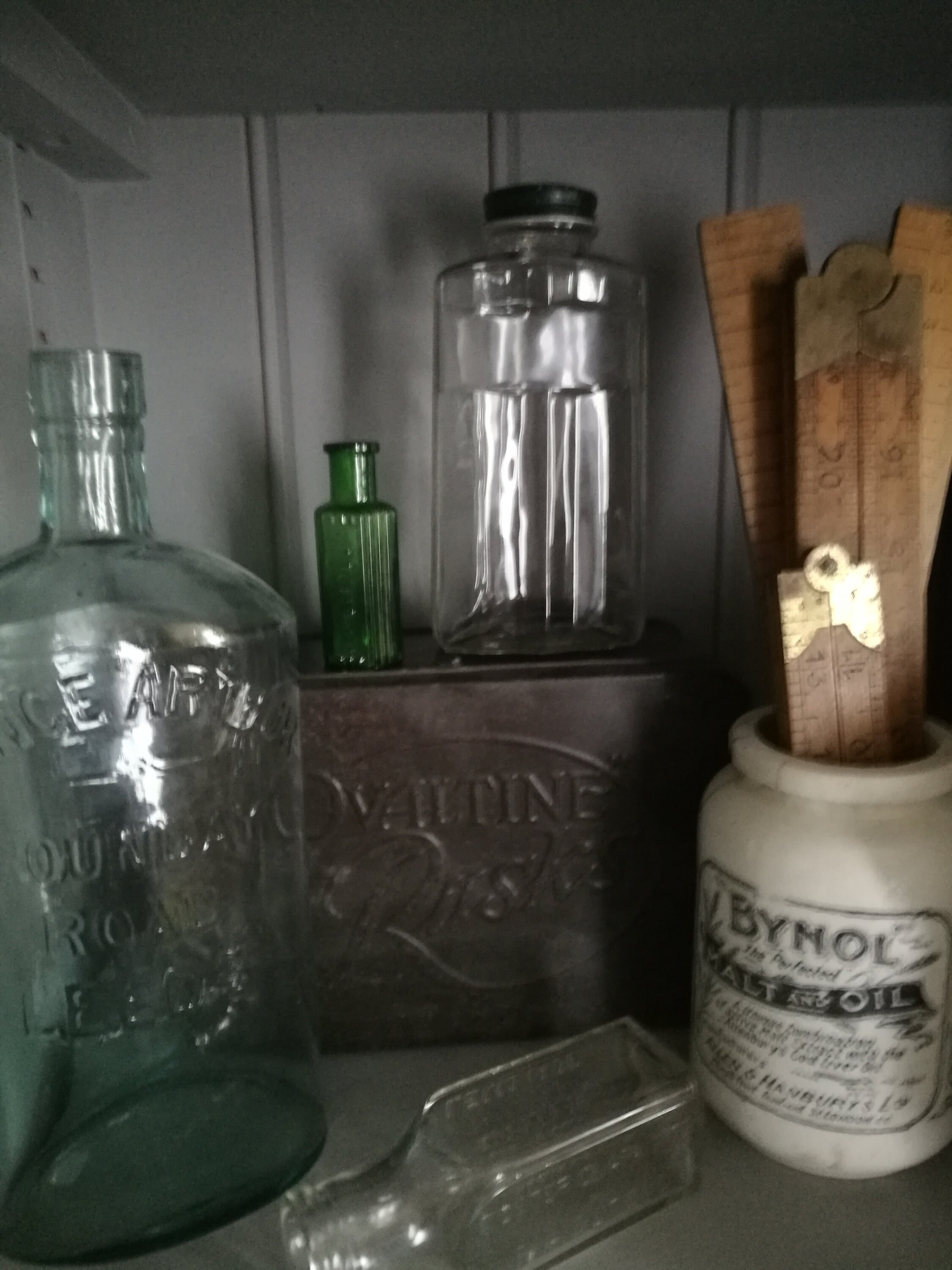 Image of 1930S Glass Bottle , Vintage With Screw Cap Lid