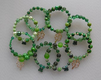 St. Patrick's Day Bracelets - Four Leaf Clover Bracelets - Luck of the Irish