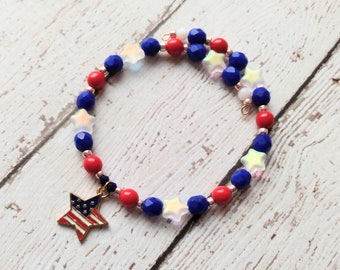 USA Bracelet - America 250 - Red White Blue Jewelry