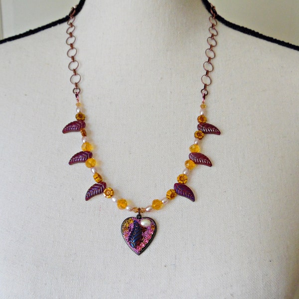 MOSAIC HEART 2-TONE NECKLACE