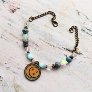 Moon Tarot Card Bracelet - Gemaakt met werkelijke 8 kopjes Tarotkaart
