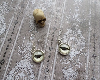 Quoth the Raven Nevermore Poe Earrings