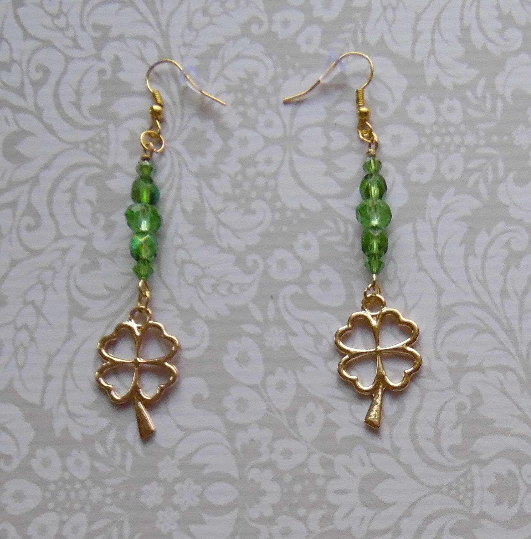 Orecchini Donna Tobestu San Patrizio, Ciondolo Quadrifoglio Portafortuna In Ottone E Zirconio, Colore Oro, Confezione Regalo - 3