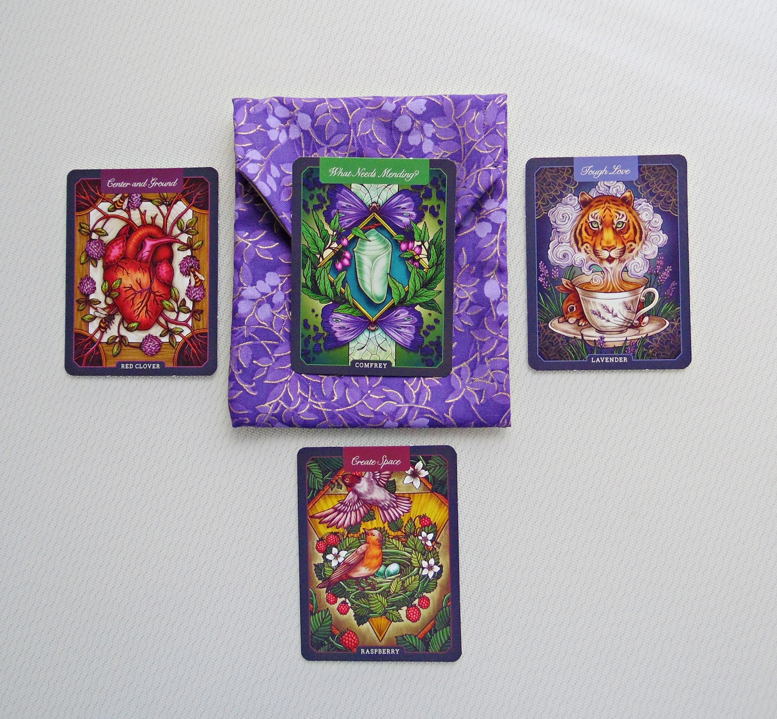 Purple Tarot Bag With Vintage Button Your Choice Of Liner Etsy