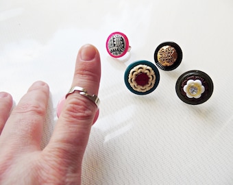 Vintage Button Ring