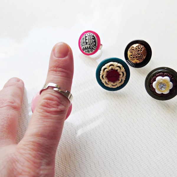 Vintage Button Ring