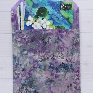 Purple Batik Tarot BAG with Your Choice Vintage Button image 4