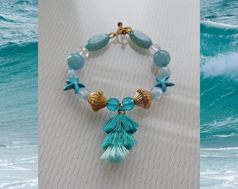 Hawaiian Tassel Bracelet with Starfish Beads