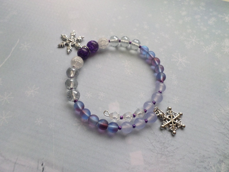 Purple Snowflake Bracelet image 2