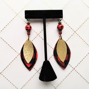 Buffalo Plaid Earrings - Red & Black Plaid Earrings