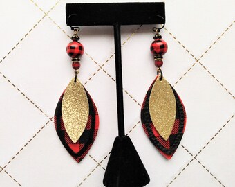 Buffalo Plaid Earrings - Red & Black Plaid Earrings