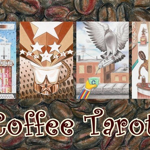 Coffee Tarot with Handmade Tarot Bag image 1