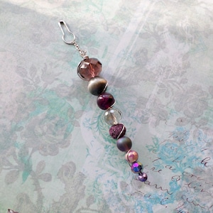 Bag Charms - Beadsicke - Junk Journal Dangle - Purple Beadsicle Embellishment - Beaded Planner Dangle - Journal Embellishment - Purse Charm