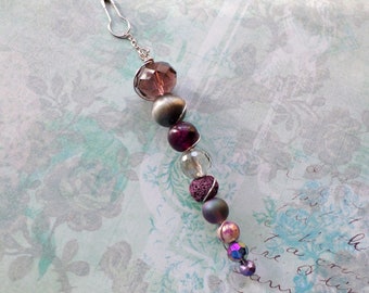 Beaded Icicle - Junk Journal Dangle - Purple Beadsicle Embellishment - Beaded Planner Dangle - Journal Embellishment - Purse Charm