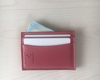 Monogram Card Wallet. Slim Leather Wallet. Custom Wallet. Personalised Card Case. Monogram Case Holder. His n Hers Wallets.