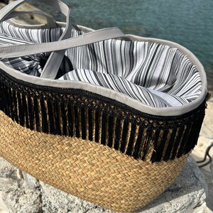large straw beach bag