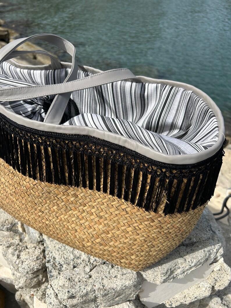 large straw beach bag