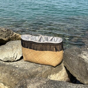 large straw beach bag
