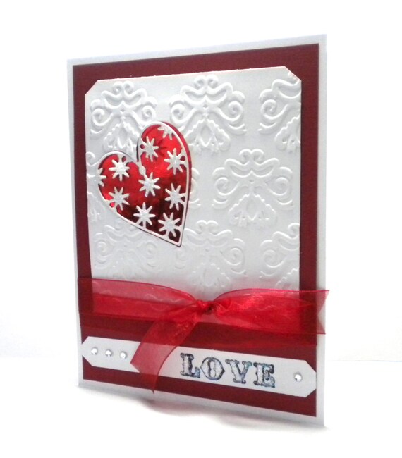 Items similar to Valentine Card, Happy Valentine's Day, Elegant, Beautiful, Hearts, Love and ...