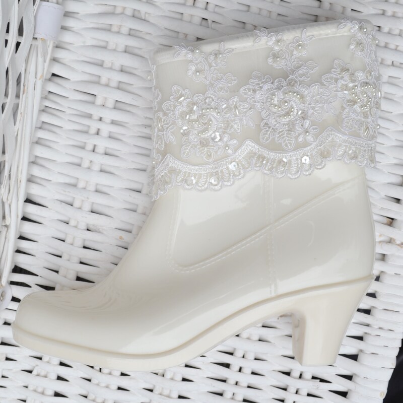 Wedding Lace Boots Etsy