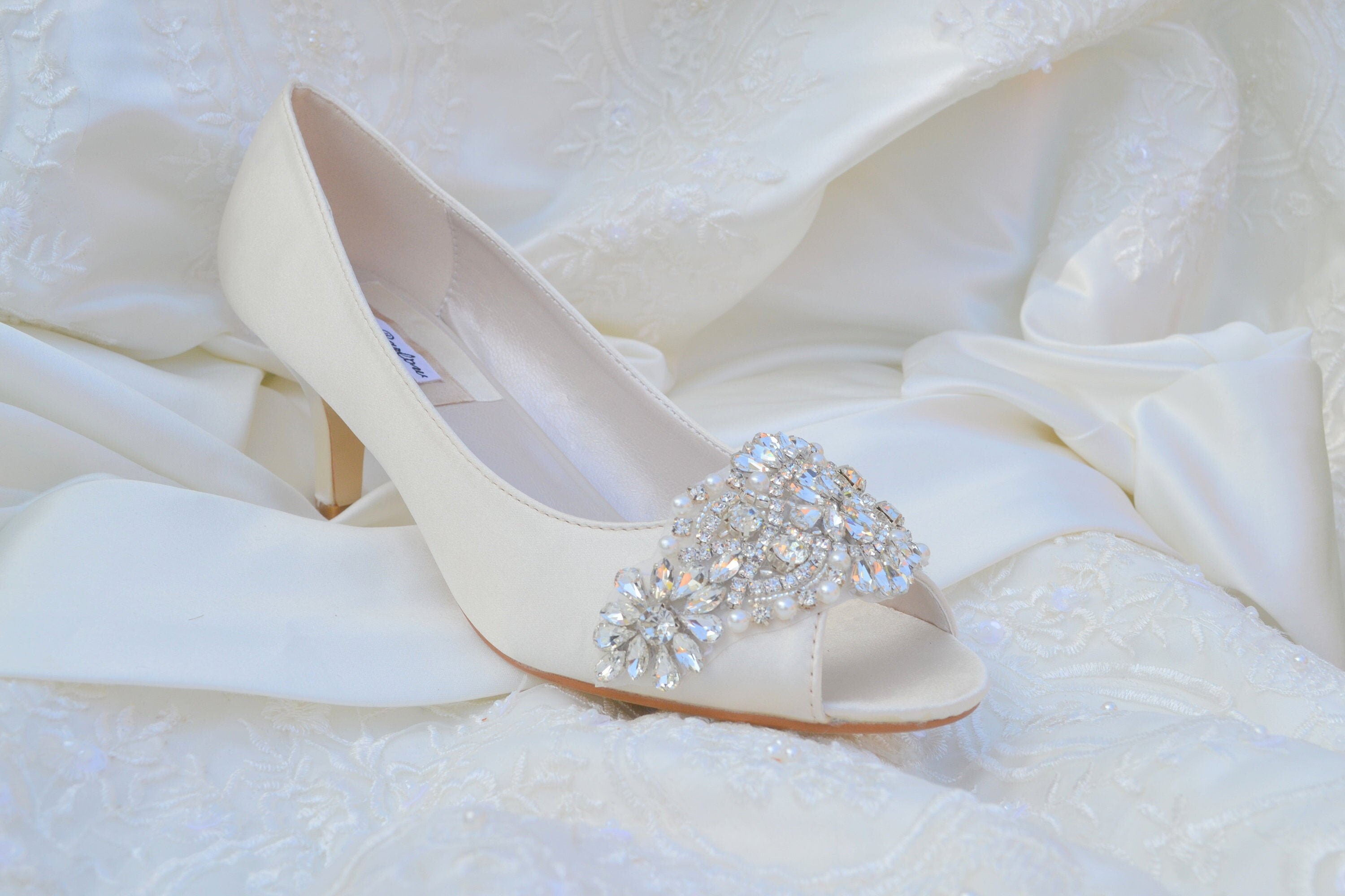 White jeweled heels 2025