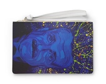 Einstein in blues Clutch Bag