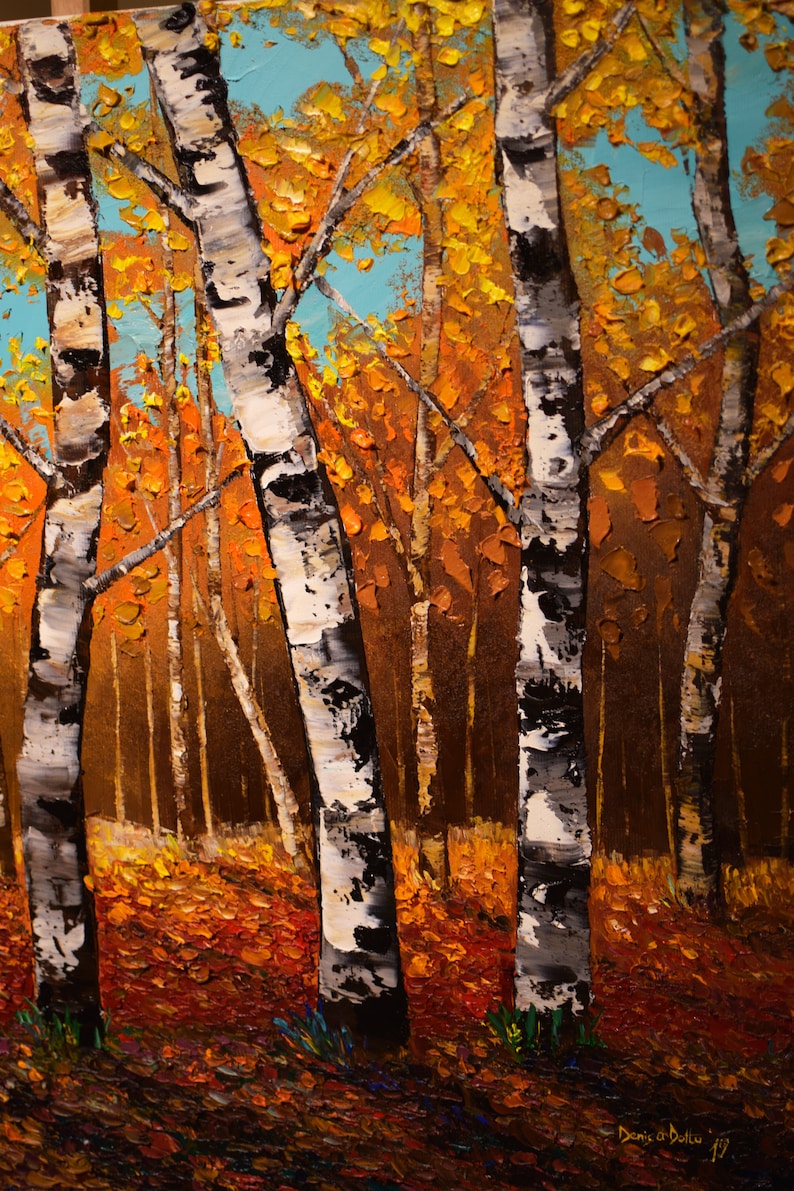 Birch Forest Oil Painting ORIGINAL Modern Contemporary Birch Etsy