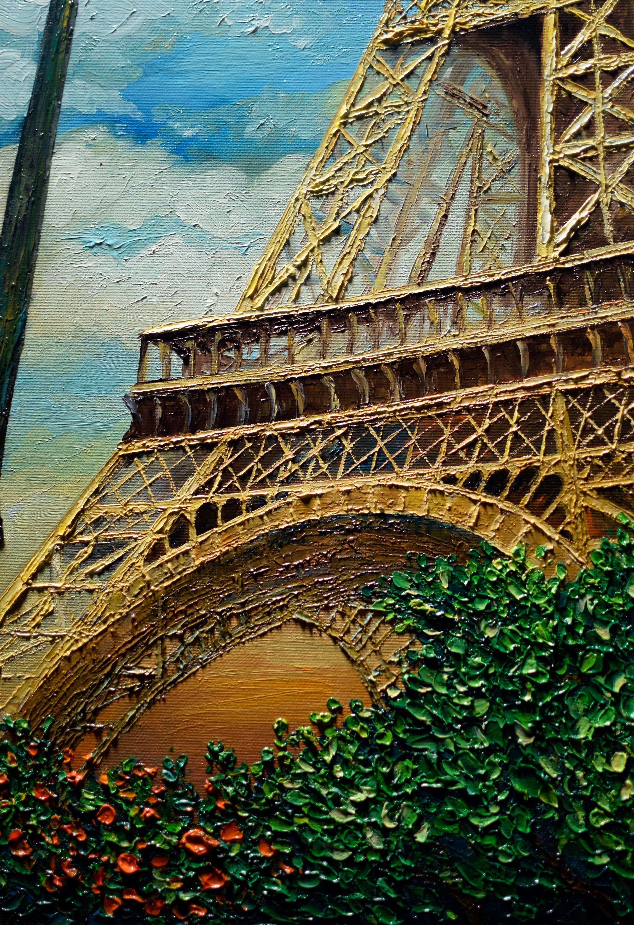Eiffel Tower Painting: Original Handmade Oil Painting on Canvas - Etsy