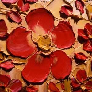 Enorme pintura al óleo original, pintura de paisaje de flores, tríptico flores abstractas arte contemporáneo de empaste, arte moderno de decoración de pared por Denisa imagen 3