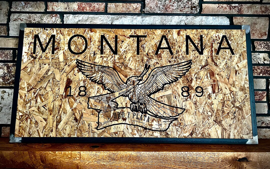 Montana State Founding and Motto Wood Sign. oro Y Plata gold and Silver Etsy