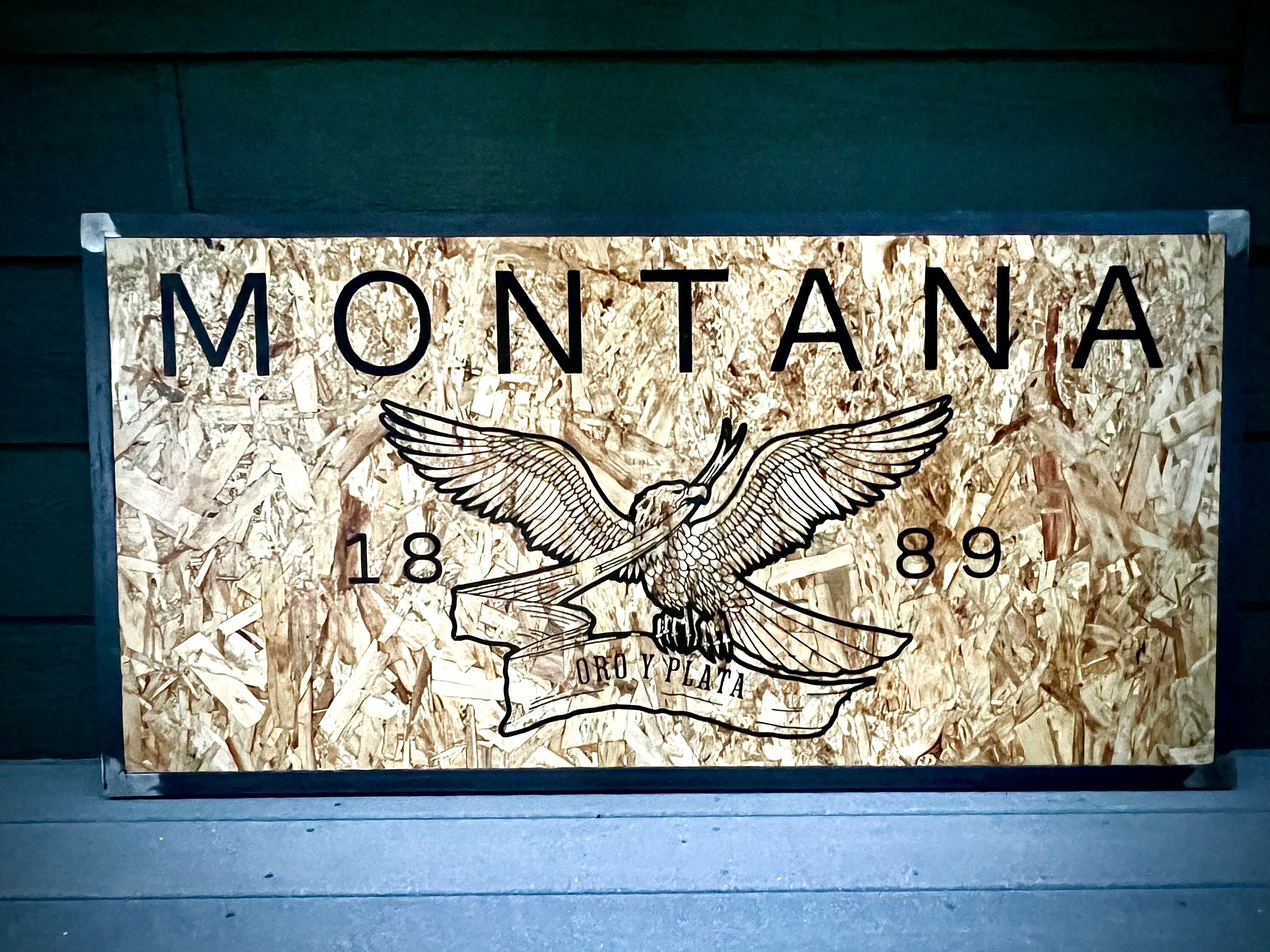 Montana State Founding and Motto Wood Sign. oro Y Plata gold and Silver Etsy